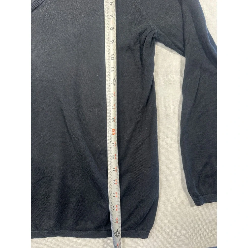 Lacoste Mens Navy Blue V-Neck Cotton Knit Sweater‎ Size 46 XL
